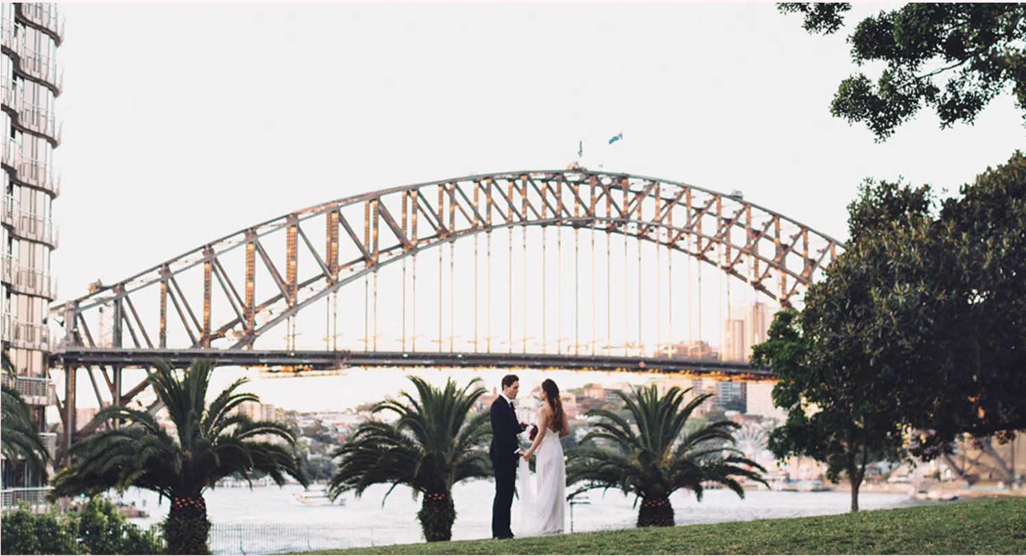 Tarpeian Lawn wedding ceremony overlooking Sydney Harbour